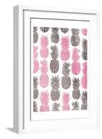 Pink Grey Pineapples-OnRei-Framed Art Print