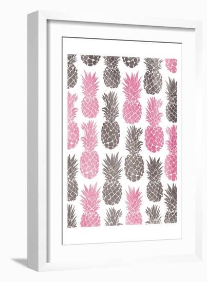 Pink Grey Pineapples-OnRei-Framed Art Print