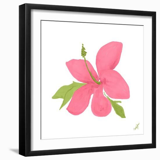 Pink Hibiscus-Nola James-Framed Art Print