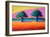 Pink Hill Yellow Sky, 2021 (acrylic on board)-Paul Powis-Framed Giclee Print