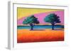 Pink Hill Yellow Sky, 2021 (acrylic on board)-Paul Powis-Framed Giclee Print