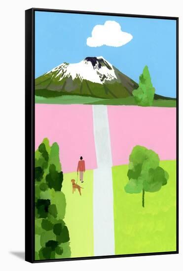 Pink Hill-Hiroyuki Izutsu-Framed Stretched Canvas