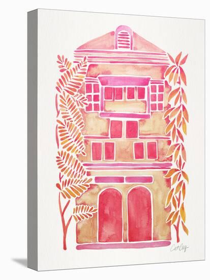 Pink House-Cat Coquillette-Stretched Canvas