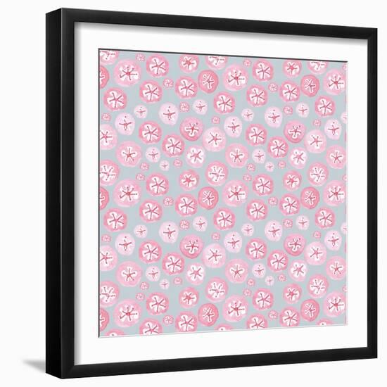 Pink Japanese Flowers on Grey-Effie Zafiropoulou-Framed Giclee Print