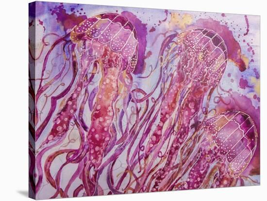 Pink Jellyfish-Lauren Moss-Stretched Canvas