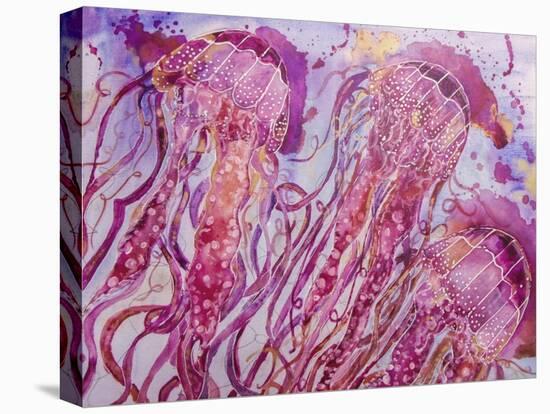 Pink Jellyfish-Lauren Moss-Stretched Canvas