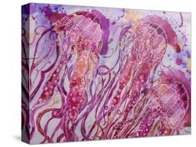 Pink Jellyfish-Lauren Moss-Stretched Canvas