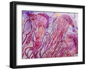 Pink Jellyfish-Lauren Moss-Framed Giclee Print