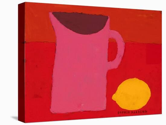 Pink Jug and Lemon-Sophie Harding-Stretched Canvas