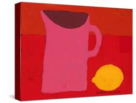 Pink Jug and Lemon-Sophie Harding-Stretched Canvas