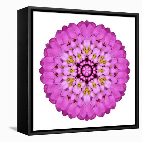 Pink Kaleidoscopic Flower Mandala-tr3gi-Framed Stretched Canvas