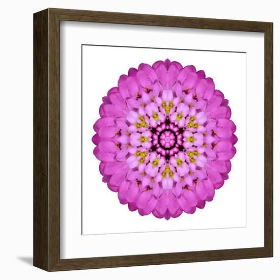 Pink Kaleidoscopic Flower Mandala-tr3gi-Framed Art Print