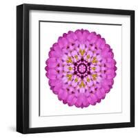 Pink Kaleidoscopic Flower Mandala-tr3gi-Framed Art Print