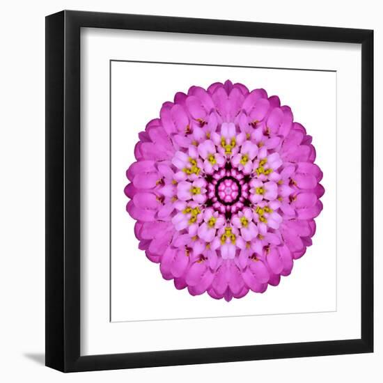 Pink Kaleidoscopic Flower Mandala-tr3gi-Framed Art Print