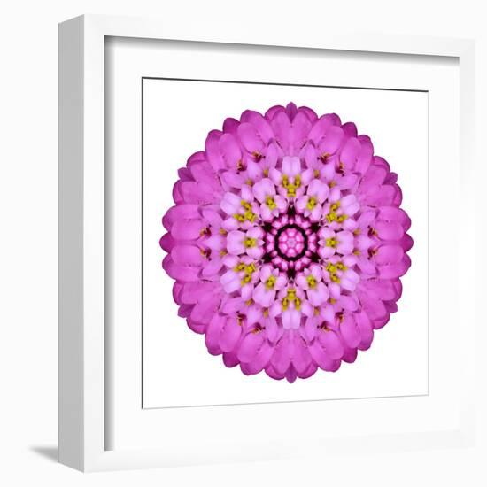 Pink Kaleidoscopic Flower Mandala-tr3gi-Framed Art Print