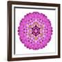 Pink Kaleidoscopic Flower Mandala-tr3gi-Framed Art Print