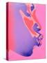 Pink Kiss-Abstract Graffiti-Stretched Canvas