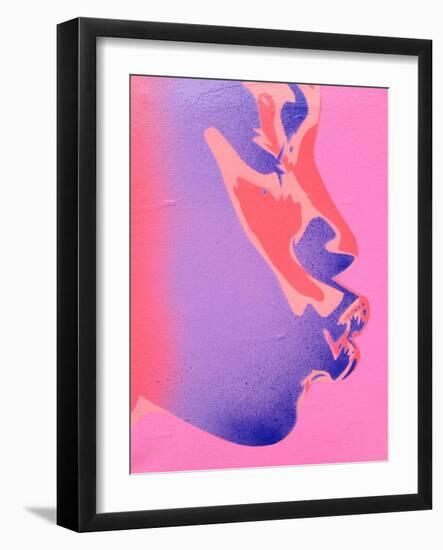 Pink Kiss-Abstract Graffiti-Framed Giclee Print