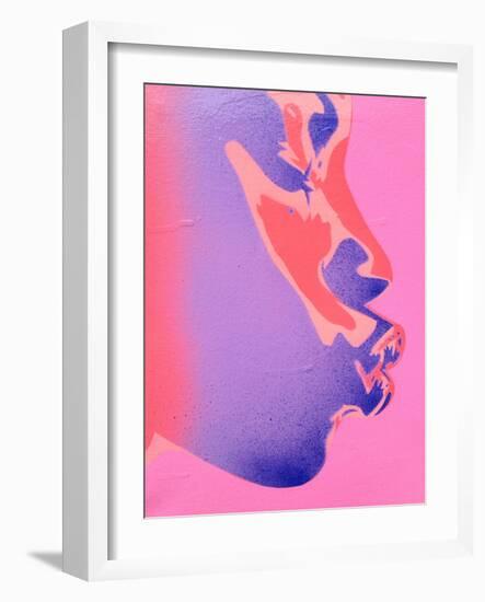 Pink Kiss-Abstract Graffiti-Framed Giclee Print