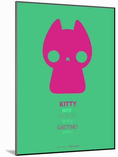 Pink Kitty Multilingual Poster-NaxArt-Mounted Art Print