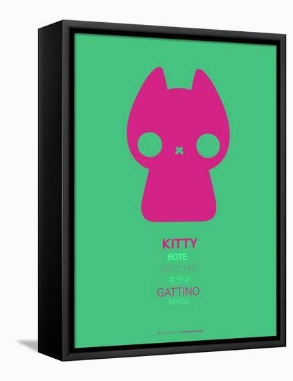 Pink Kitty Multilingual Poster-NaxArt-Framed Stretched Canvas