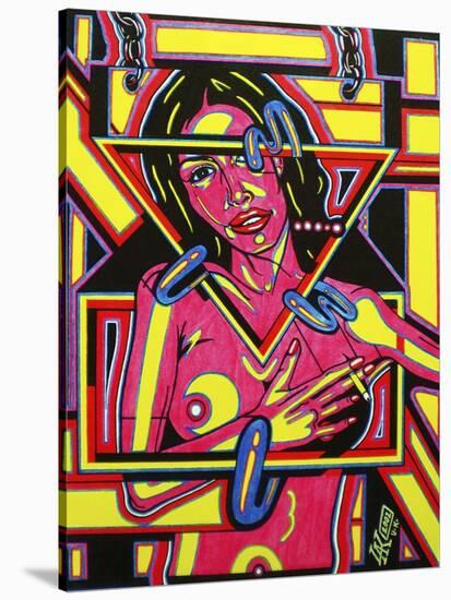 Pink Lady-Abstract Graffiti-Stretched Canvas