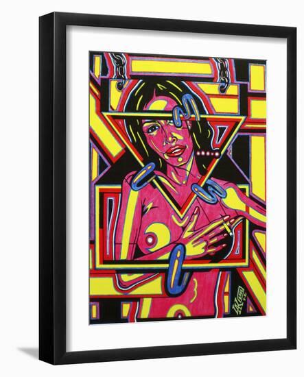 Pink Lady-Abstract Graffiti-Framed Giclee Print