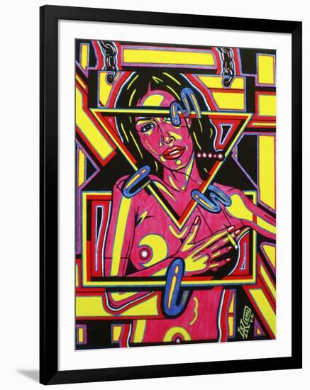 Pink Lady-Abstract Graffiti-Framed Giclee Print