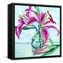 Pink Lilies-Key and Sea Creative-Framed Stretched Canvas