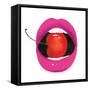 Pink Lips-Mercedes Lopez Charro-Framed Stretched Canvas