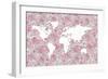 Pink Map-Martina-Framed Giclee Print