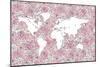 Pink Map-Martina-Mounted Giclee Print