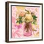 Pink Mason Jar Bouquet-null-Framed Art Print