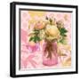 Pink Mason Jar Bouquet-null-Framed Art Print