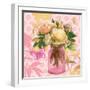 Pink Mason Jar Bouquet-null-Framed Art Print