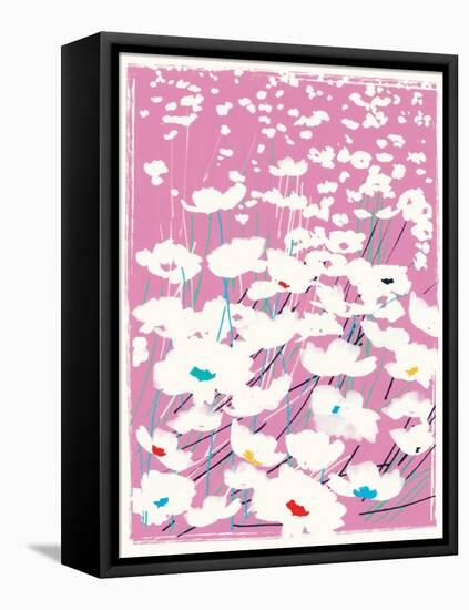 Pink Meadow-Jenny Frean-Framed Stretched Canvas