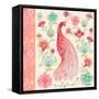 Pink Medallion Peacock I-Janice Gaynor-Framed Stretched Canvas