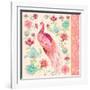 Pink Medallion Peacock II-Janice Gaynor-Framed Art Print