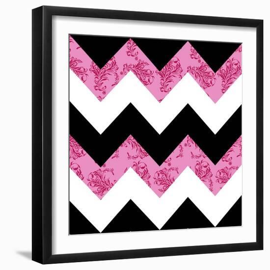 Pink Melange Damask-Tina Lavoie-Framed Giclee Print