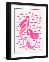 Pink Mermaids-Cat Coquillette-Framed Giclee Print