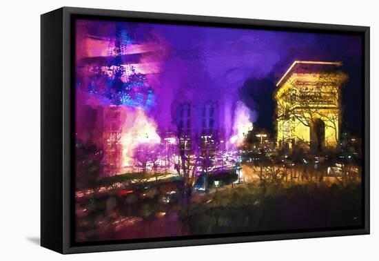 Pink Night in Paris-Philippe Hugonnard-Framed Stretched Canvas