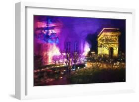Pink Night in Paris-Philippe Hugonnard-Framed Giclee Print