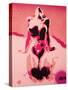 Pink Nude-Abstract Graffiti-Stretched Canvas