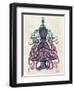 Pink Octopus in Cage-Fab Funky-Framed Art Print