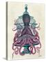 Pink Octopus in Cage-Fab Funky-Stretched Canvas