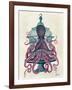 Pink Octopus in Cage-Fab Funky-Framed Art Print