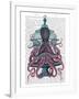 Pink Octopus in Cage-Fab Funky-Framed Art Print