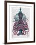 Pink Octopus in Cage-Fab Funky-Framed Art Print