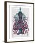 Pink Octopus in Cage-Fab Funky-Framed Art Print