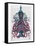 Pink Octopus in Cage-Fab Funky-Framed Stretched Canvas